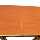 Restored Mid-century Expanding Hinge Leaf Rattan Dining Table