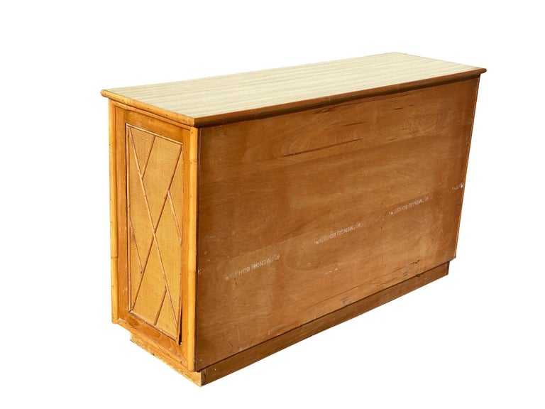 Restored Mid-century Rattan & Wicker Dresser by Mengel Furniture