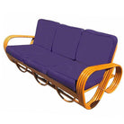 Restored MCM Rattan 4-Strand Reverse Pretzel Sofa & Lounge Chair Livingroom Set