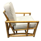 Restored James Mont Inspired Rattan Lounge Chairs w/ Modernist Arms