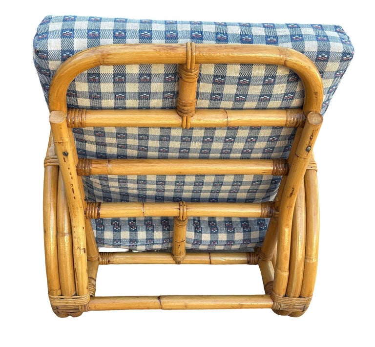 Restored Mid-century Double Strand Full Round Rattan Lounge Chair