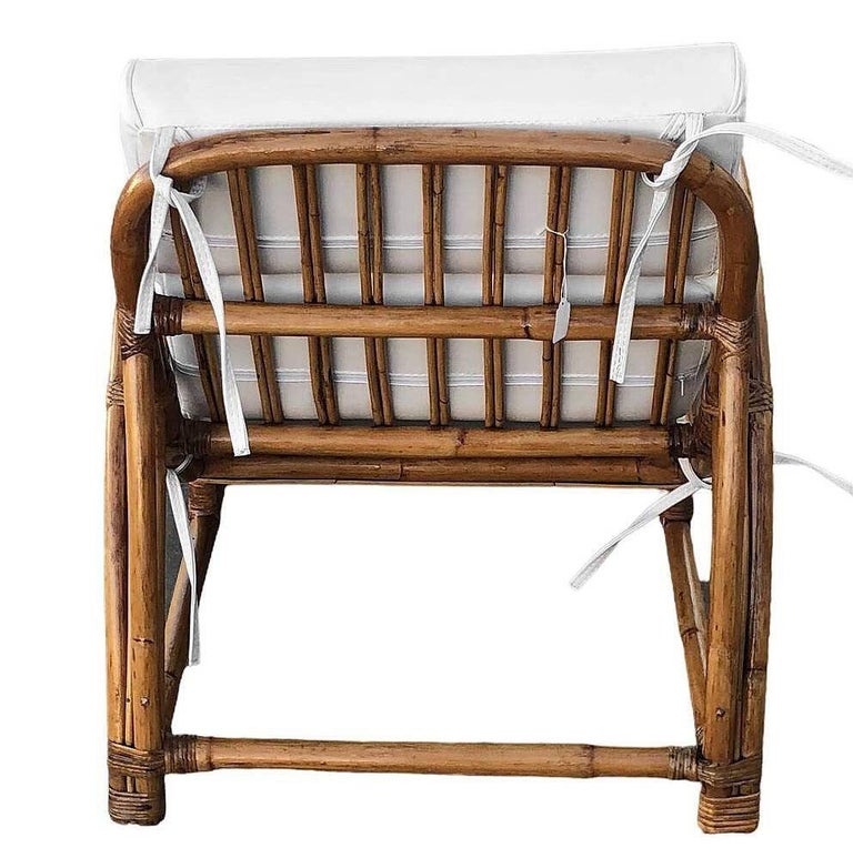 Restored Two-Strand "Half Moon" Rattan Cup Seat Chaise Lounge