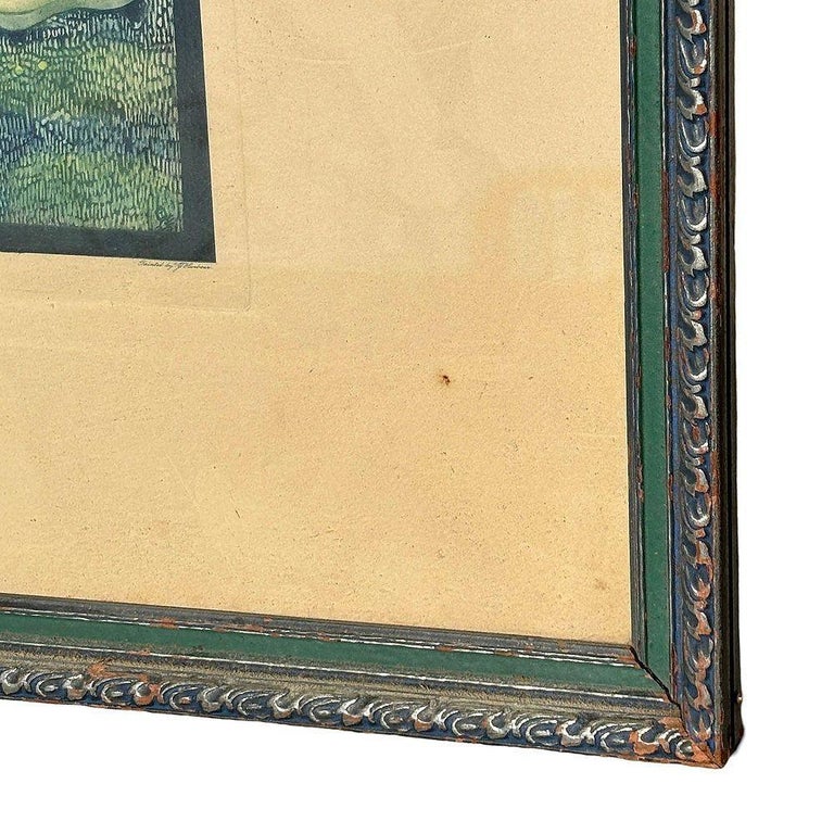 Framed "The Call of the Spring" Watercolor Scenic Lithograph by Jennie Harbour