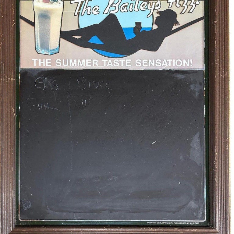 The Bailey's Fizz Female Silhouette in Hammock Chalkboard Bar Sign