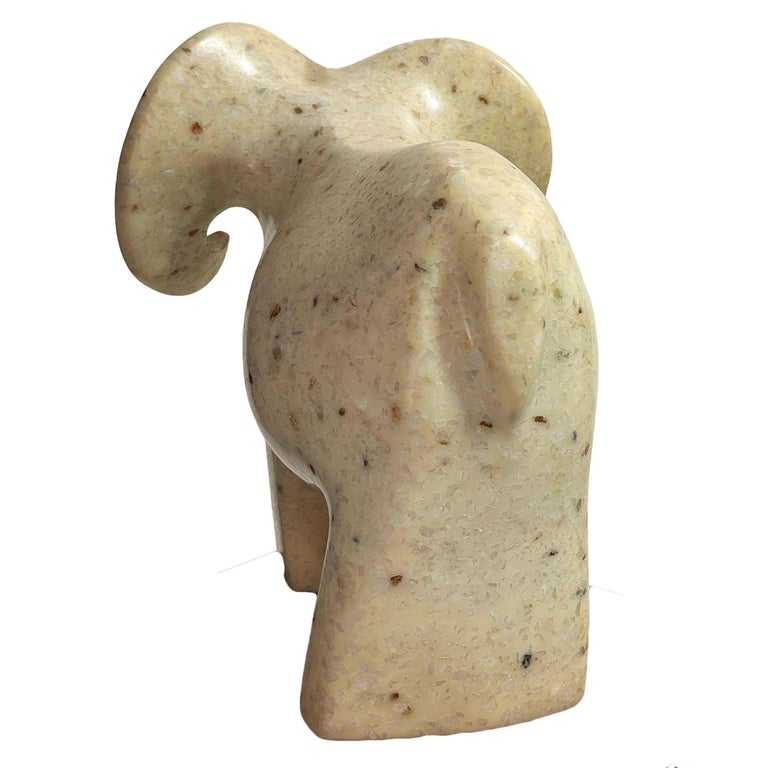 Post Modern White Marble Ram Sheep Sculpture by Masatoyo Kishi Kuki 32/200