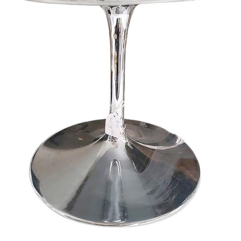 Knoll "Tulip" Chrome Stool by Eero Saarinen W/ Zebra Seat, Pair