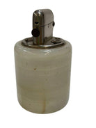 Hand Polished White Agate and Chrome Table Lighter, circa 1930