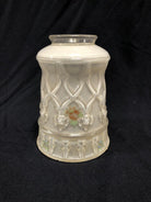 Vintage Frosted Rococco Globe with Painted Flower Details