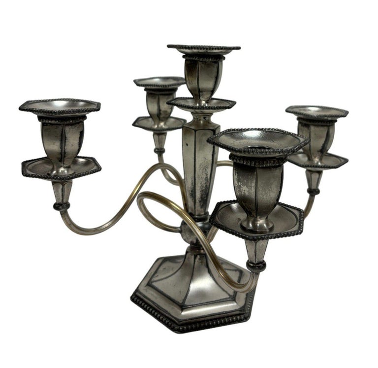 Vintage "Rogers" Silver Plated-5 arms Candelabra