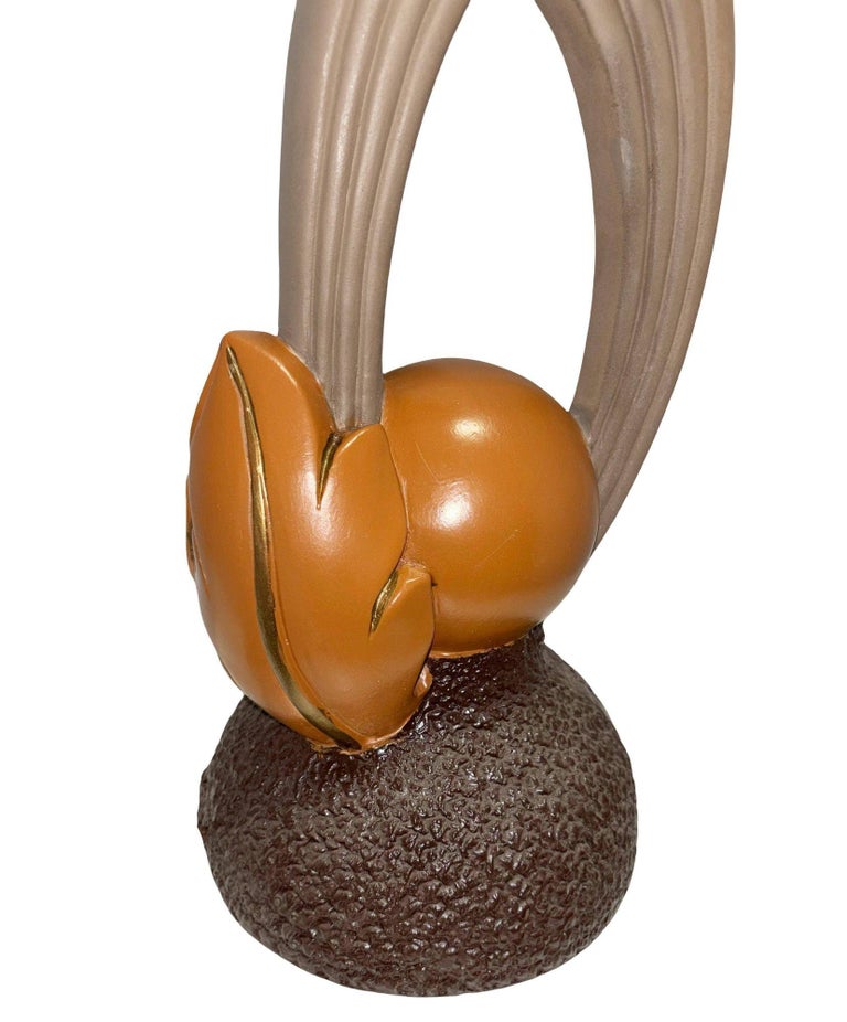 Mid-Century Sculptural Art Pottery Lamp Pair, Circa 1950s