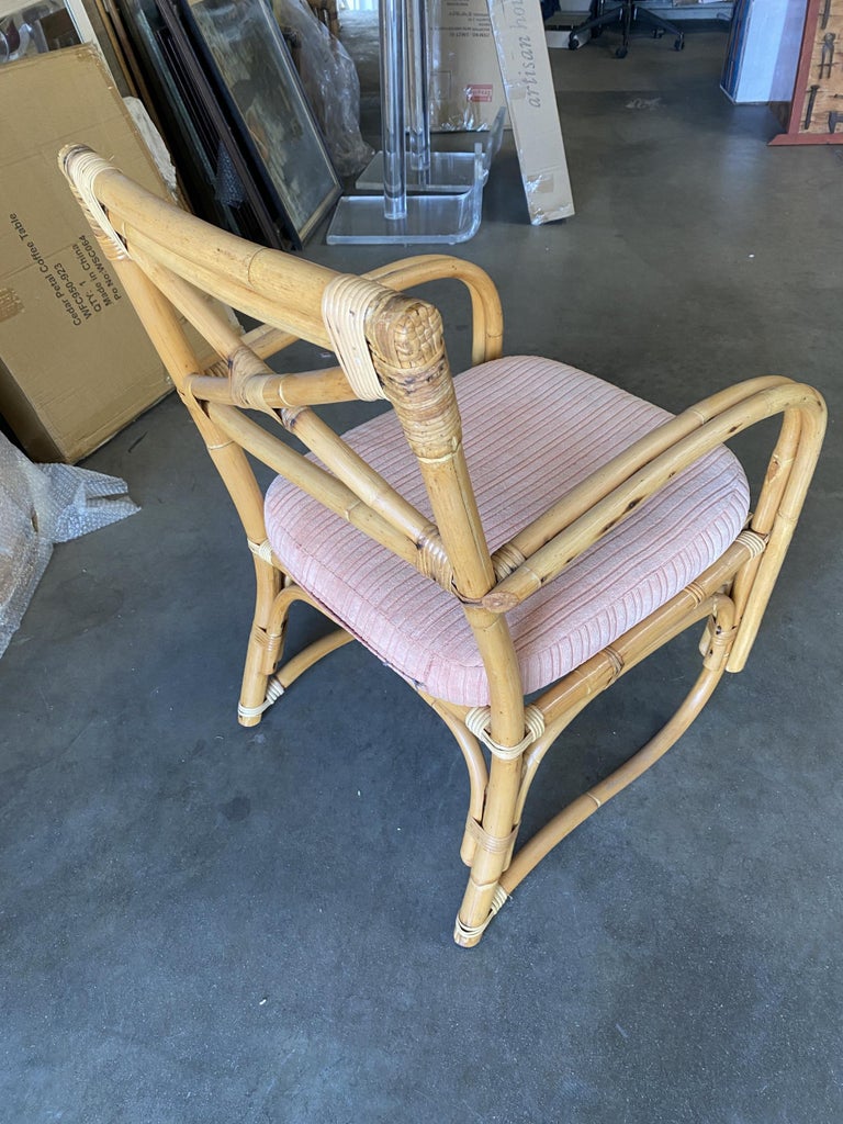 Rattan 2-Strand X-Back Lounge Chair with Streamline Speed Arms