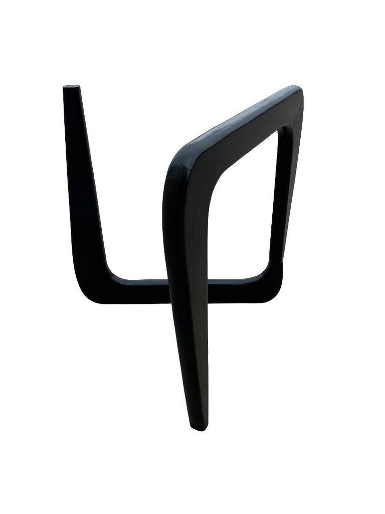 Noguchi Style Triangle Glass Top Wide Side Table