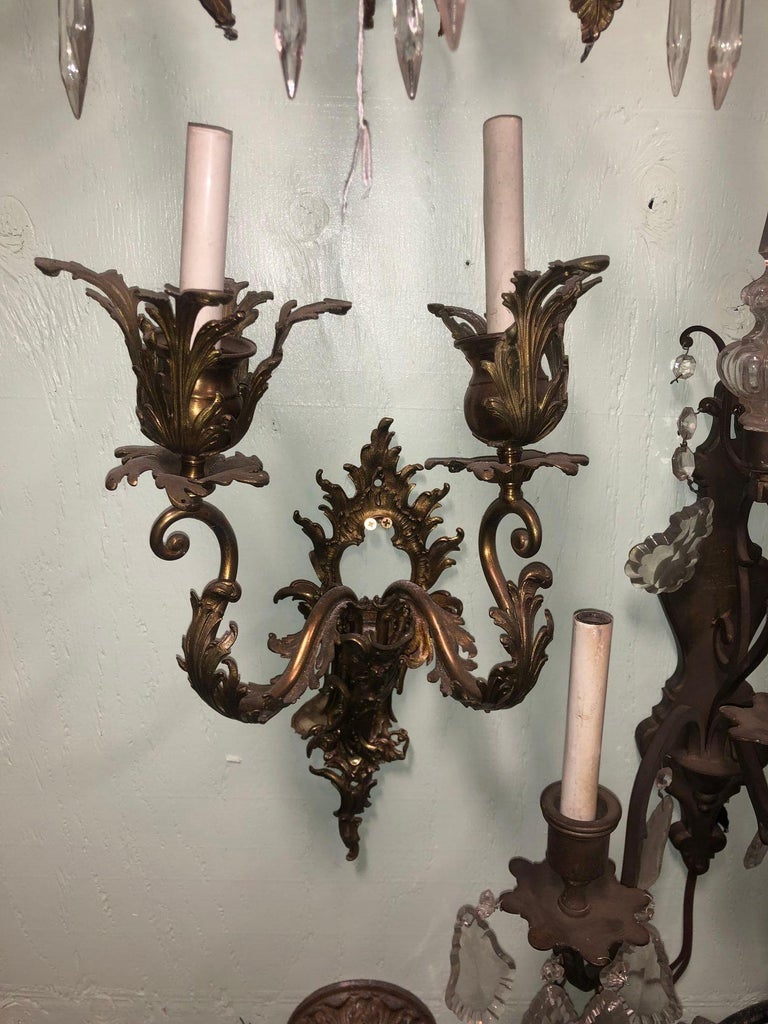 Italian Baroque Candelabra Style Wall Sconce, Pair