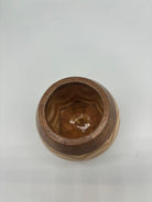 Hand Carved Marquetry Inlay Pear Shaped Vessel with Lid