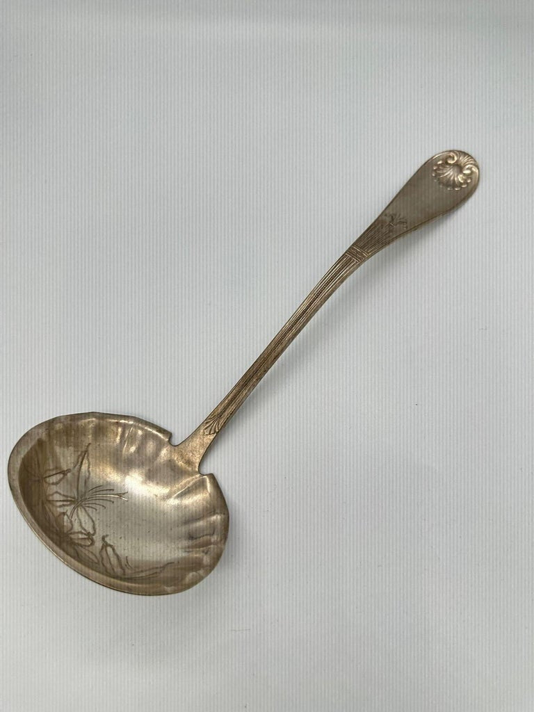 1889 Towle Mfg. Co Shell II Pattern Large Soup Ladle Mono Grammed "Fox"