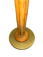 Mid-Century 4 Strand Rattan & Wicker Floor Lamp w/ Brass Base