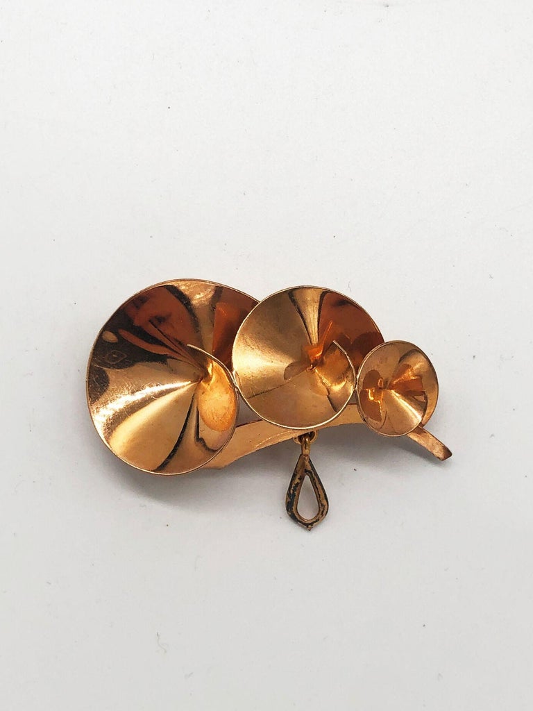 Mid Century Rosegold Pin Brooch Set