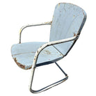 Mid-century Steel Flat Iron Springer Patio Outdoor Lounge Chair, Pair