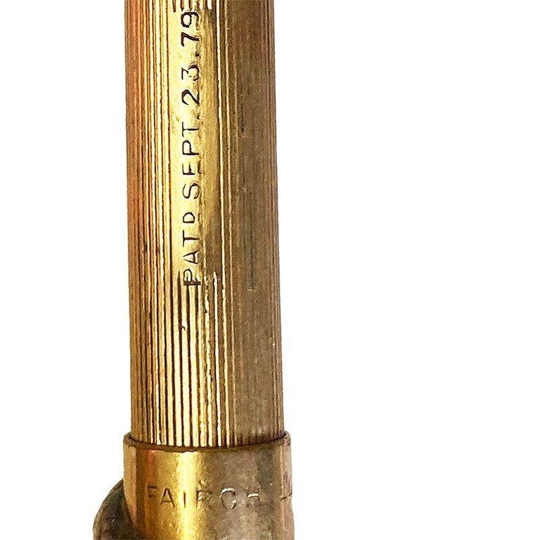 18k Gold Plate Pendant Fairchild Serpent Pencil w/ Curb Link Chain Necklace