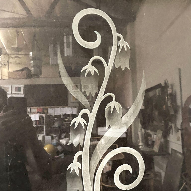 Hand Etched Organic Patterned Art Deco Door, Circa 1920
