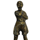 6" Tall Art Deco Nude Female Flapper Bronze Sculpture on Green Onyx Base