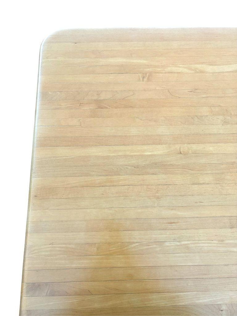 Marcel Breuer Style Mid-Century Blonde Wood & Chrome Dining Table