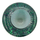 Large Hand-Blown Blue & Emerald Marbled Leaded Art Glass Vase, Unisgned