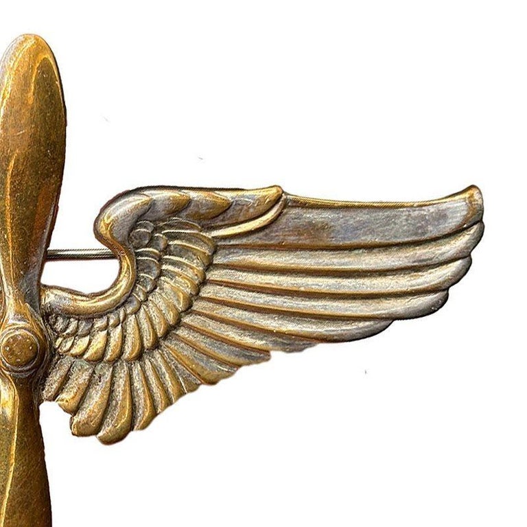 WWII USA Air Corps Force Sterling Silver Brooch Pin Badge by Meyer