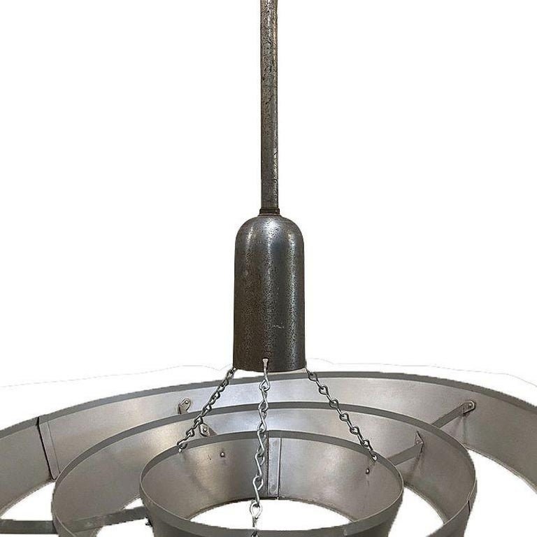 Mid-Century "Saturn" Ceiling Aluminum 19" Pendant by Kurt Versen, 16 Available