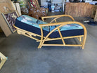 Restored Two-Strand "40s Transition" Adjustable Rattan Lounge Chair