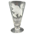 Mid-century Dorothy Thorpe Style Footed Tumbler w/ Etched Tropical Lilies, Pair