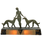 Art Deco Light-up Flapper Bronze Patina Sculpture by Enrique Molins-Balleste