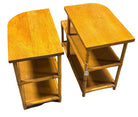 Restored Streamline Rattan & Mahogany 3-Tiered "Trio" End Table, Pair