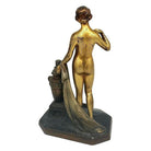 Art Deco Spelter Metal Nude Flapper Goddess Desktop Torch Tip Table Lighter