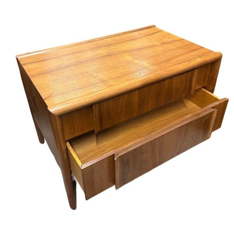 Mid Century "Parallel" Walnut End Table Commode by Barney Flagg For Drexel