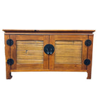 Oriental James Mont Style Koa & Stick Rattan TV Console