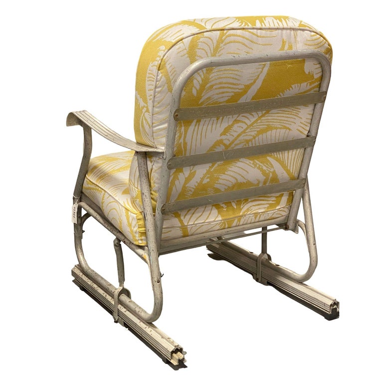 Mid-Century Aluminum Patio/Outdoor Lounge Chair w/ Ski Legs