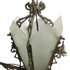 Art Deco Slat Glass Hanging Light Chandelier With Geometric Details