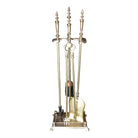 Art Nouveau Brass Fireplace Tool Set, Screen, Andiron, and Log Bucket Set