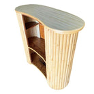 Restored Mid-century Vertically Stacked Curved Stacked Dry Rattan Bar
