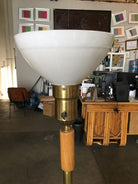 Heifetz Style Hand Carved Nude Female Bust Torchiere Floor Lamp