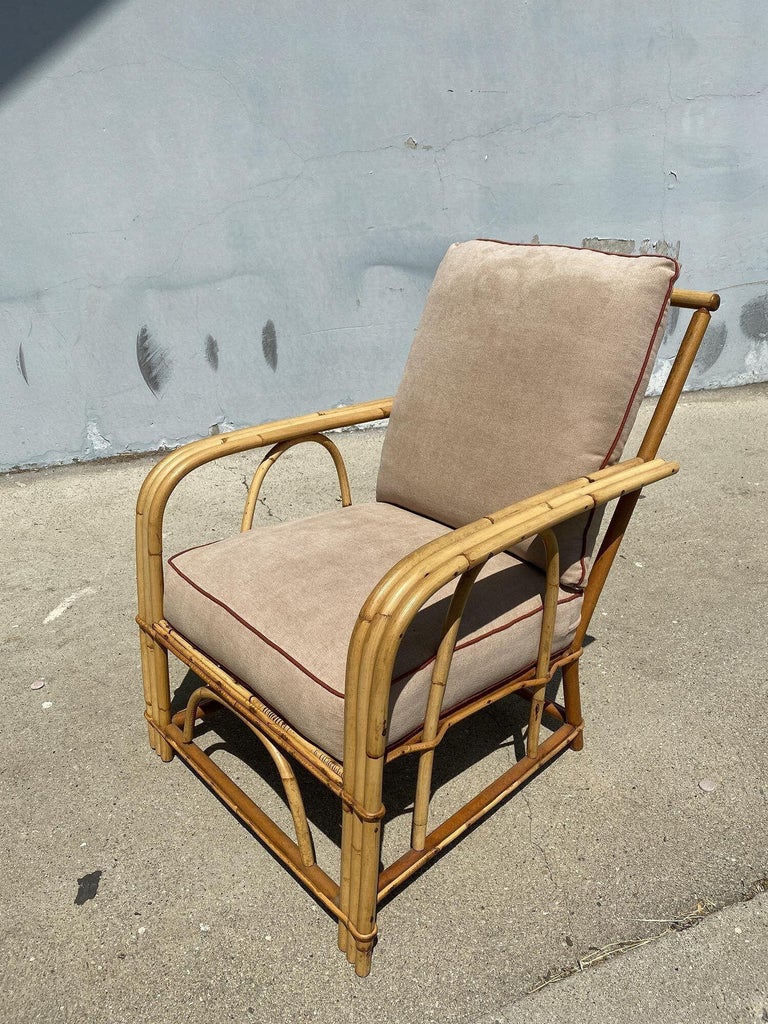 Restored "1949er" Rattan 3-Strand Lounge Chair by Heywood Wakefield