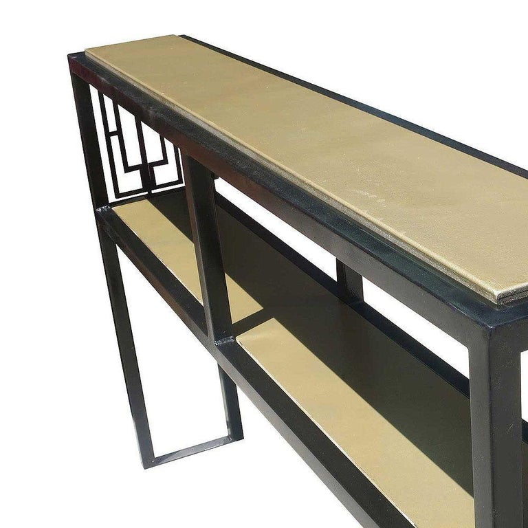 Black and Gold "Prairie" Style Console Table