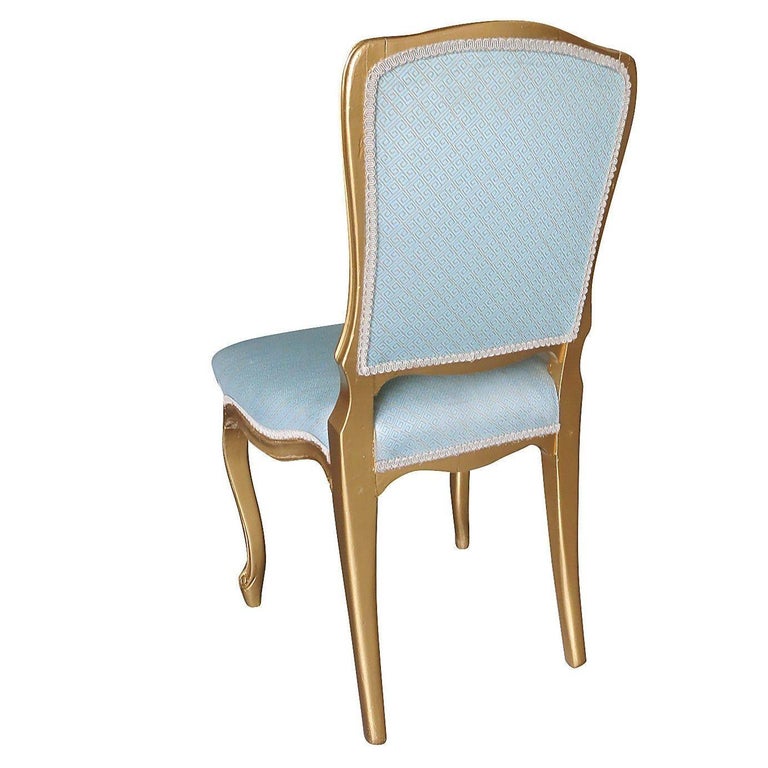 1950 Louis XVI-Style Hollywood Regency Gold Giltwood Dining Chairs, Set of 24