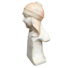 Hand Carved Boy and Girl Alabaster Bust Set