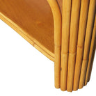 Restored Two-Tier Rattan Wedge Table w/ Mahogany Top