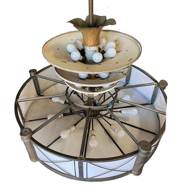 Grand Hollywood Theater 32 Light Chandelier with Palm Motif