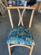 Restored Midcentury Rattan Dining Side Chair with Hourglass Back, Pair