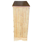 Restored Mid-century Stacked Rattan & Mahogany Highboy Dresser by Kane Kraft