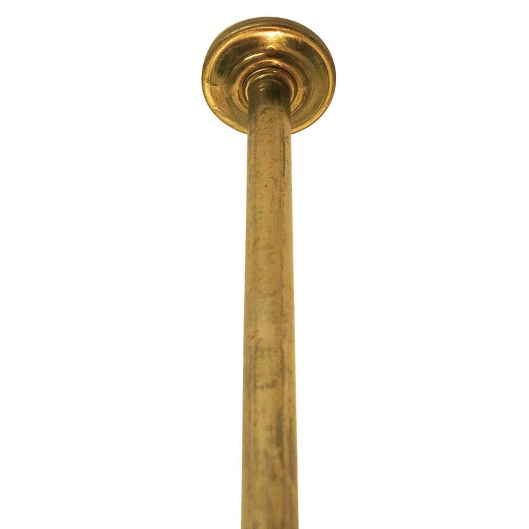 Mid Century Brass Triple Light Floor to Ceiling Tension Pole Lamp